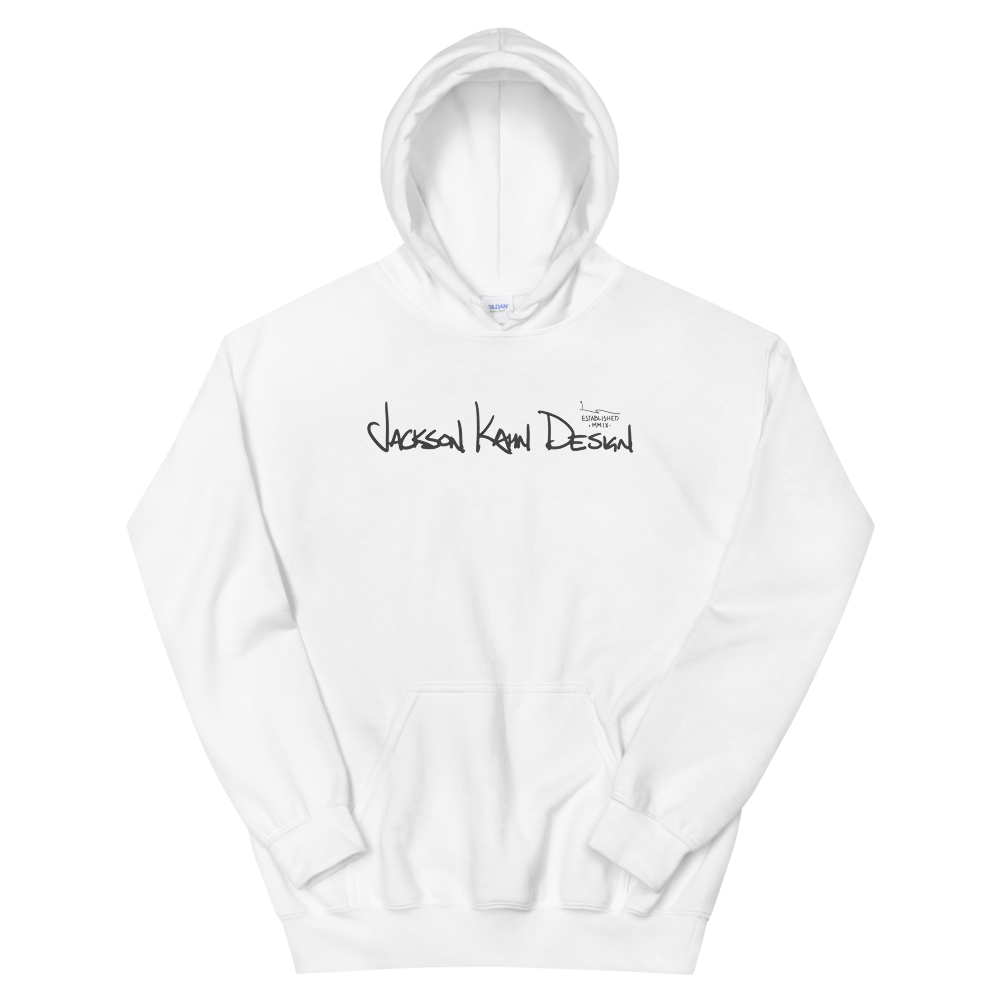 JKD Handwritten - Unisex Hoodie (Gray on White), Size: S