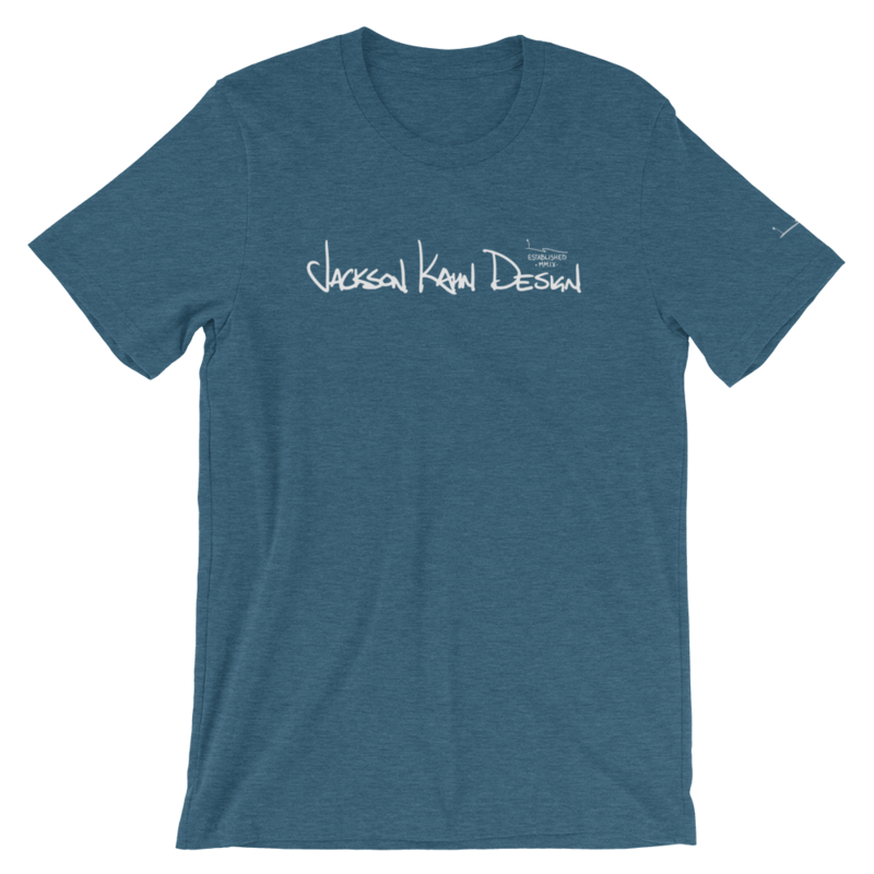 JKD Handwritten - Unisex T-Shirt (White on Heather Deep Teal)