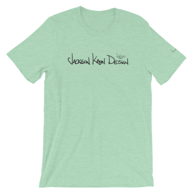JKD Handwritten - Unisex T-Shirt (Gray on Heather Prism Mint)