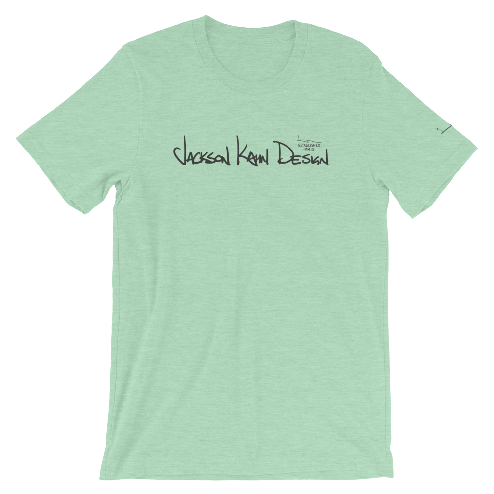 JKD Handwritten - Unisex T-Shirt (Gray on Heather Prism Mint), Size: S