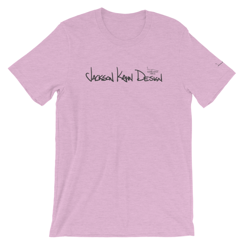 JKD Handwritten - Unisex T-Shirt (Gray on Prism Lilac)