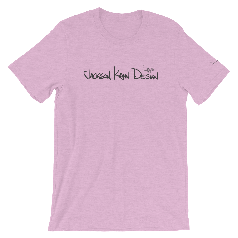 JKD Handwritten - Unisex T-Shirt (Gray on Prism Lilac), Size: S