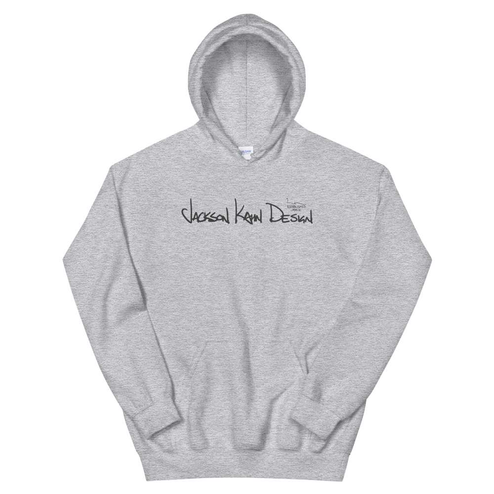 JKD Handwritten - Unisex Hoodie (Gray on Gray), Size: S