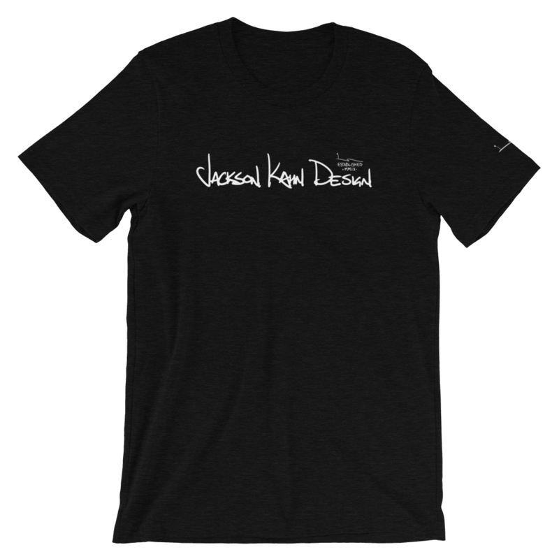 JKD Handwritten - Unisex T-Shirt (White on Black Heather)
