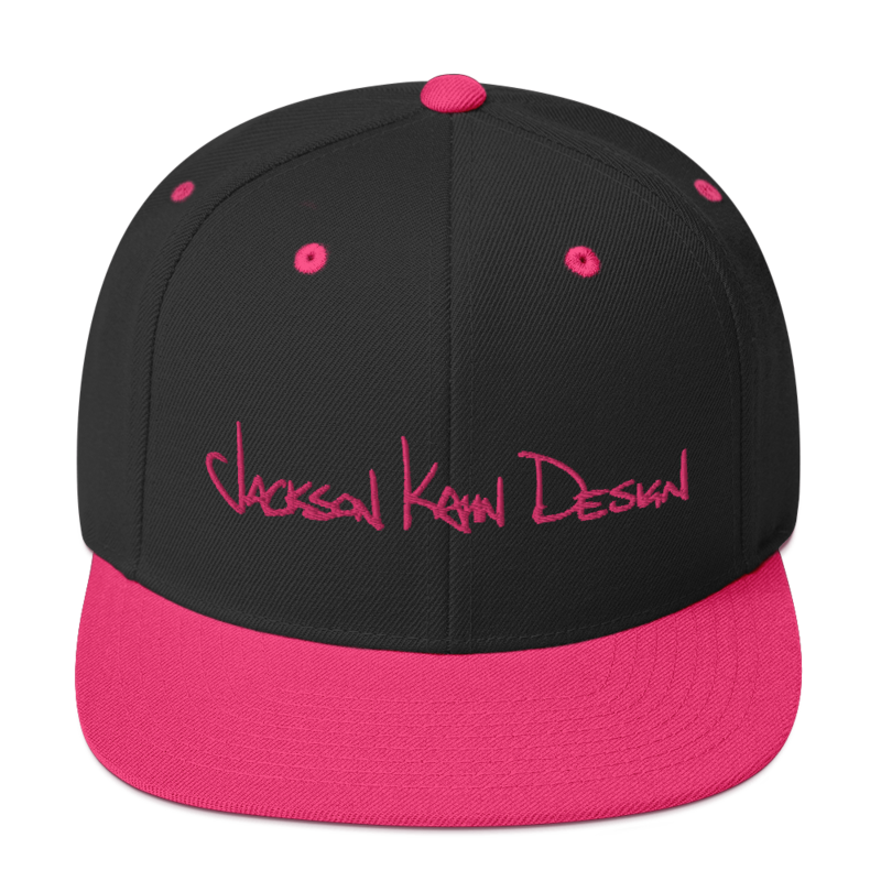 JKD Handwritten Snapback Hat (Pink / Black)