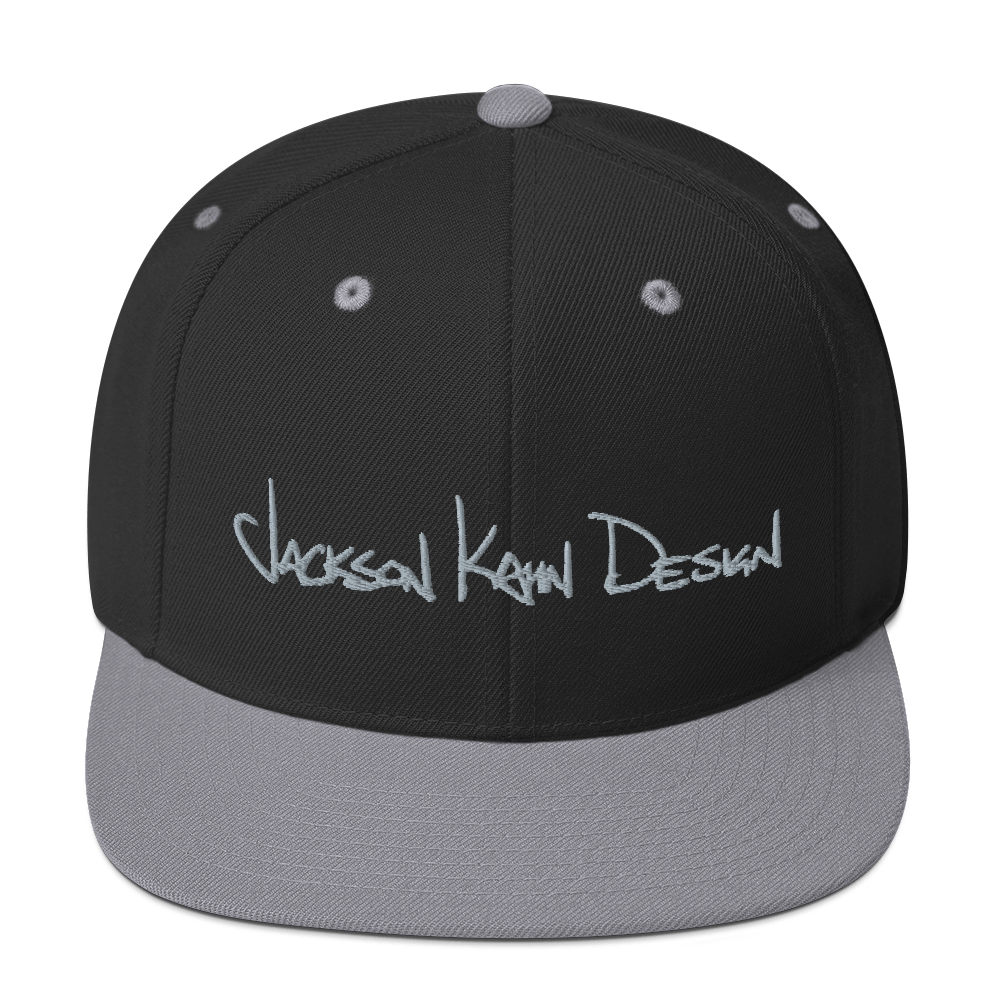 JKD Handwritten Snapback Hat (Black / Silver)