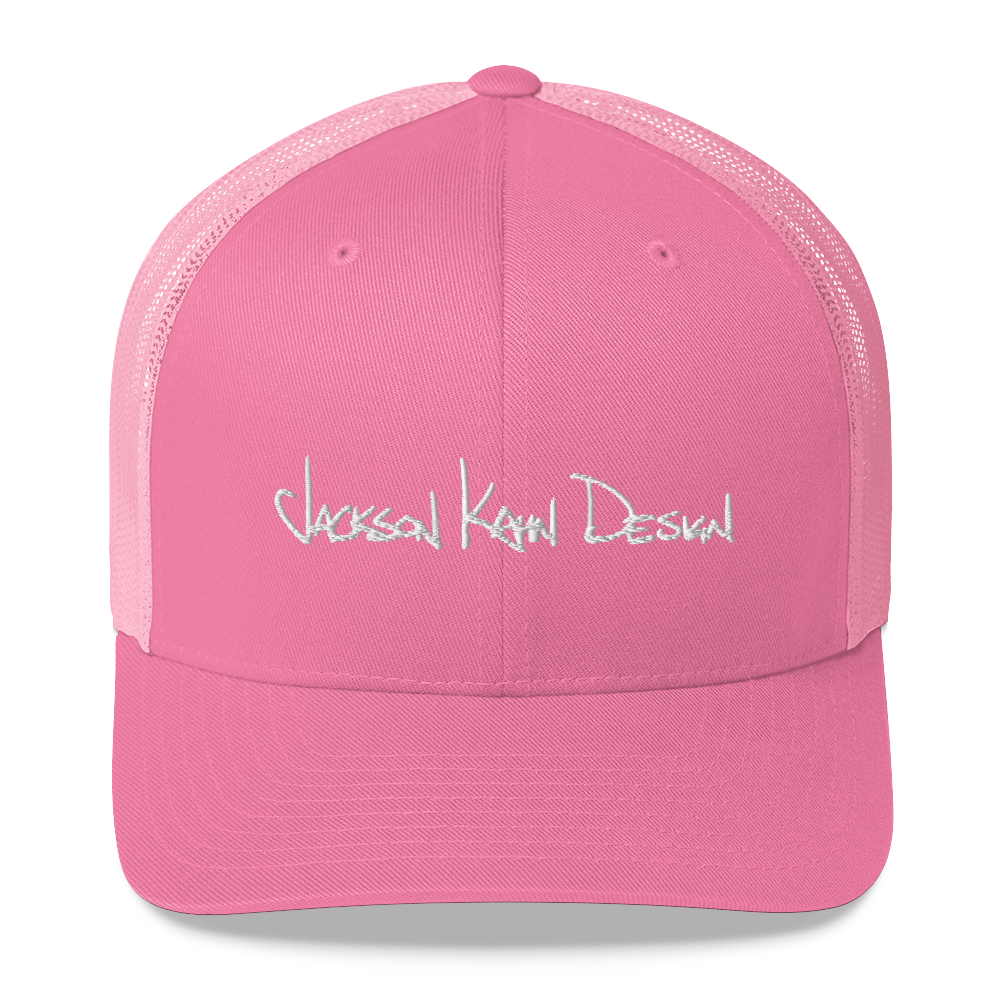 JKD Handwritten - Trucker Hat (White on Pink)