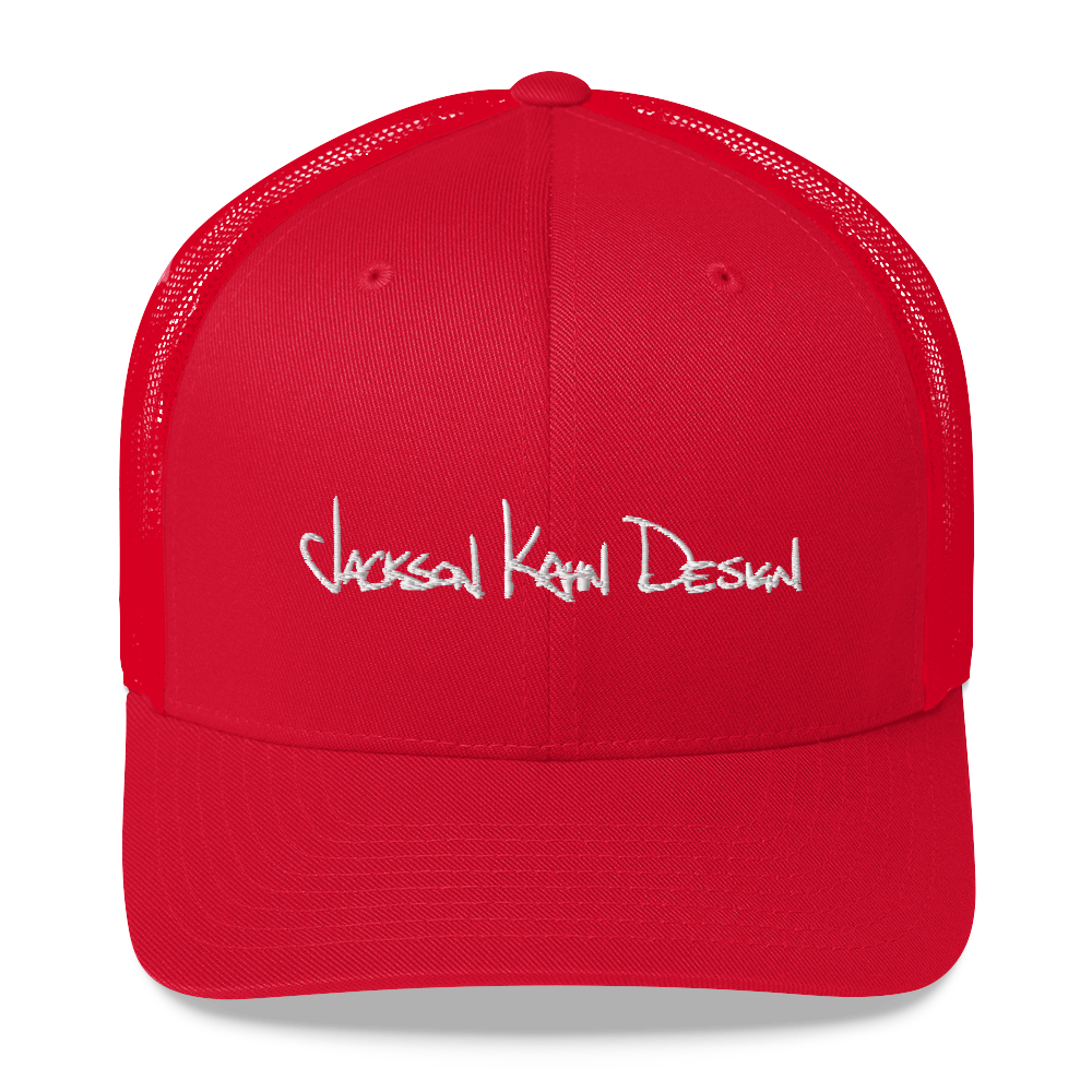 JKD Handwritten - Trucker Hat (White on Red)