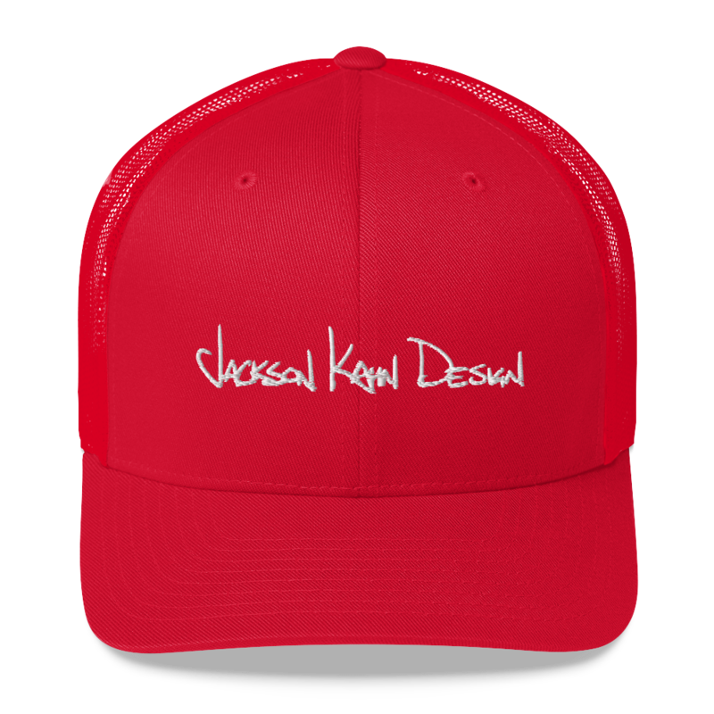 JKD Handwritten - Trucker Hat (White on Red)
