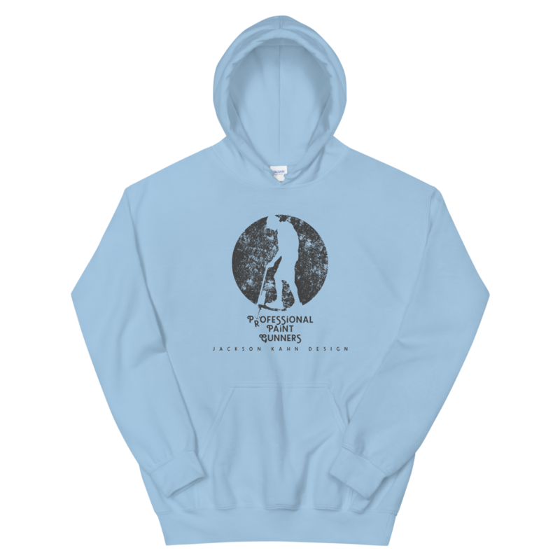 Professional Paint Gunners - Unisex Hoodie (Gray on Light Blue), Size: S