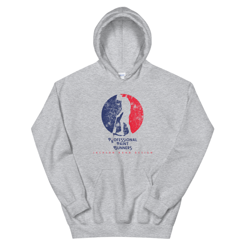Professional Paint Gunners - Unisex Hoodie (Blue/Red on Sport Gray)