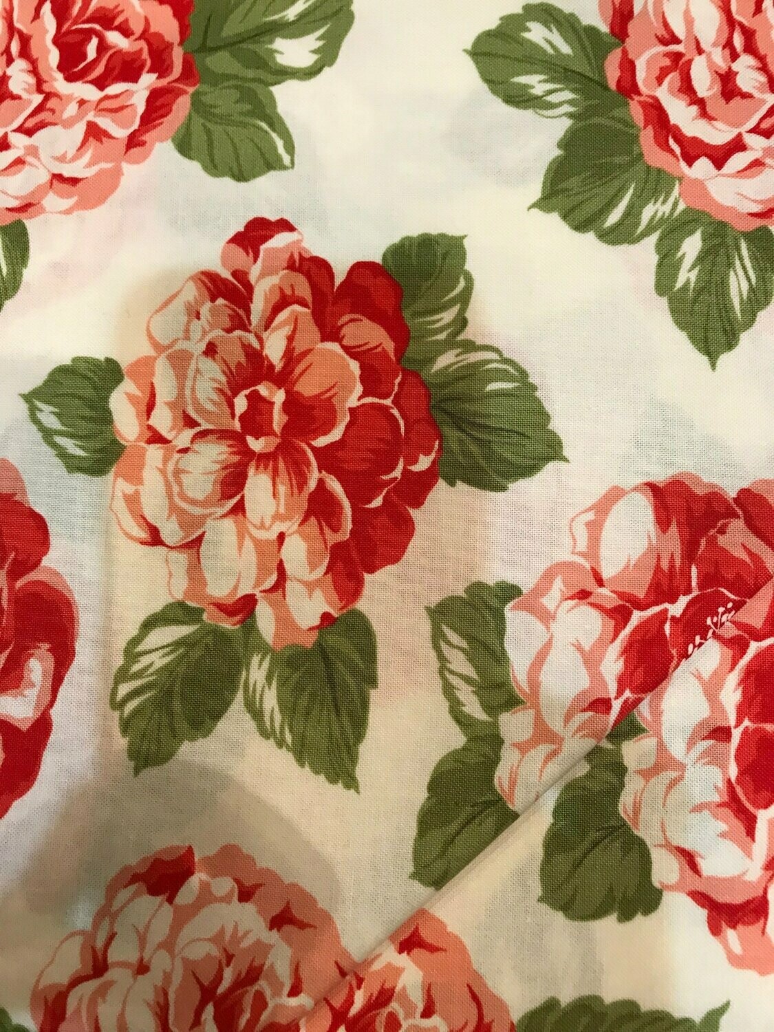 Early Bird Blooms Cream 1/2 yard