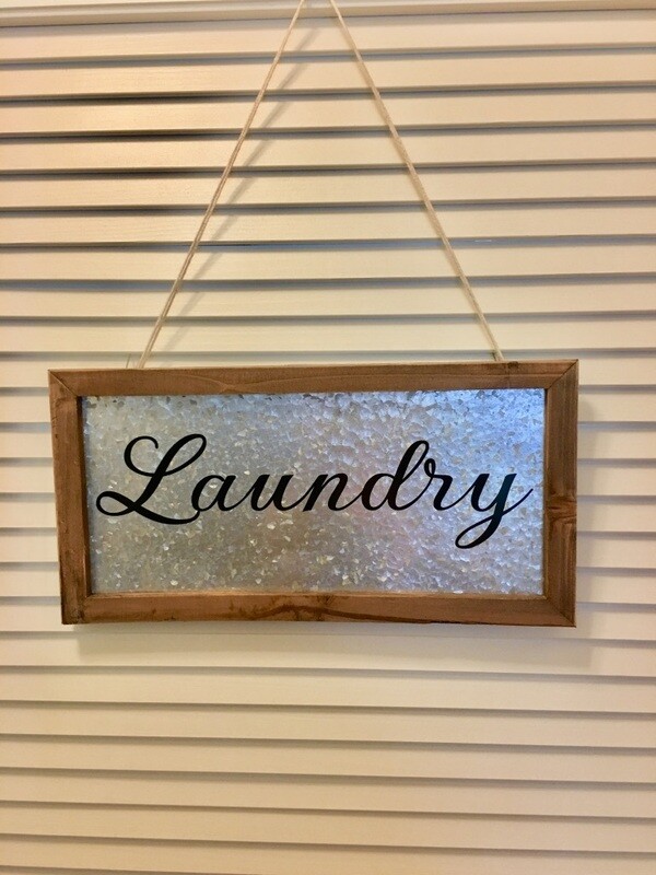 Wooden sign.