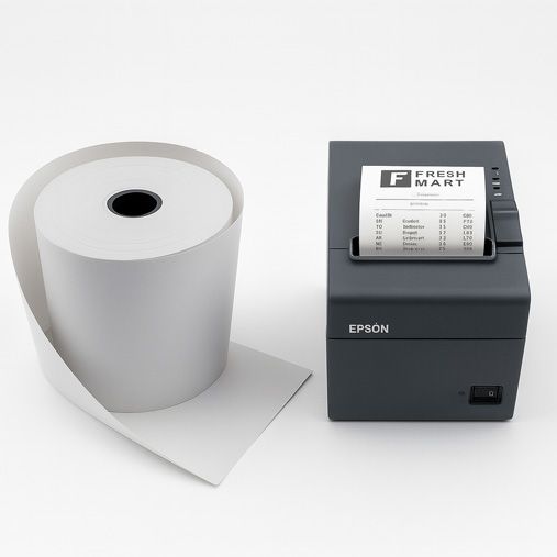 Carton De 50 - Bobines papier thermique 76X70X12 pour ticket de caisse en papier 55 grs Thermal BPA Free