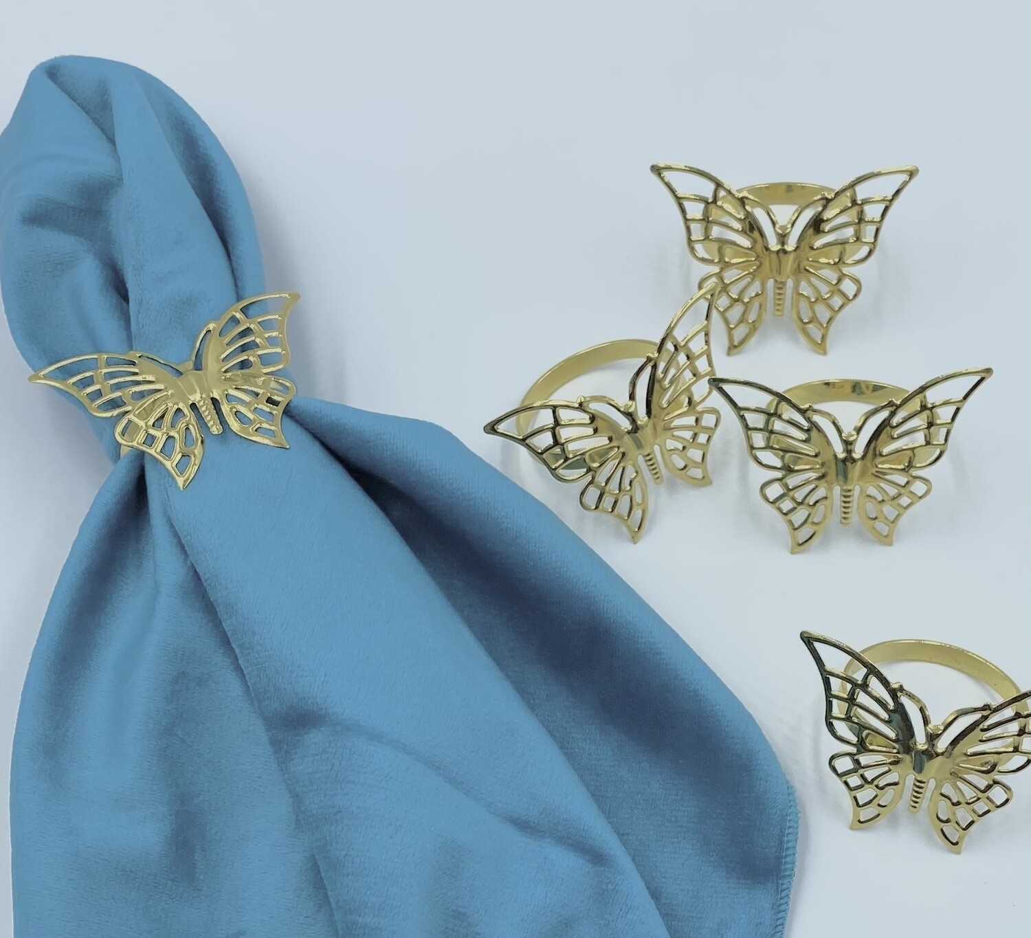 Gold Butterfly Napkin rings (set of 6)