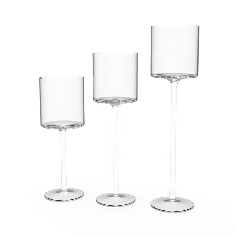 Stem glass candle holders