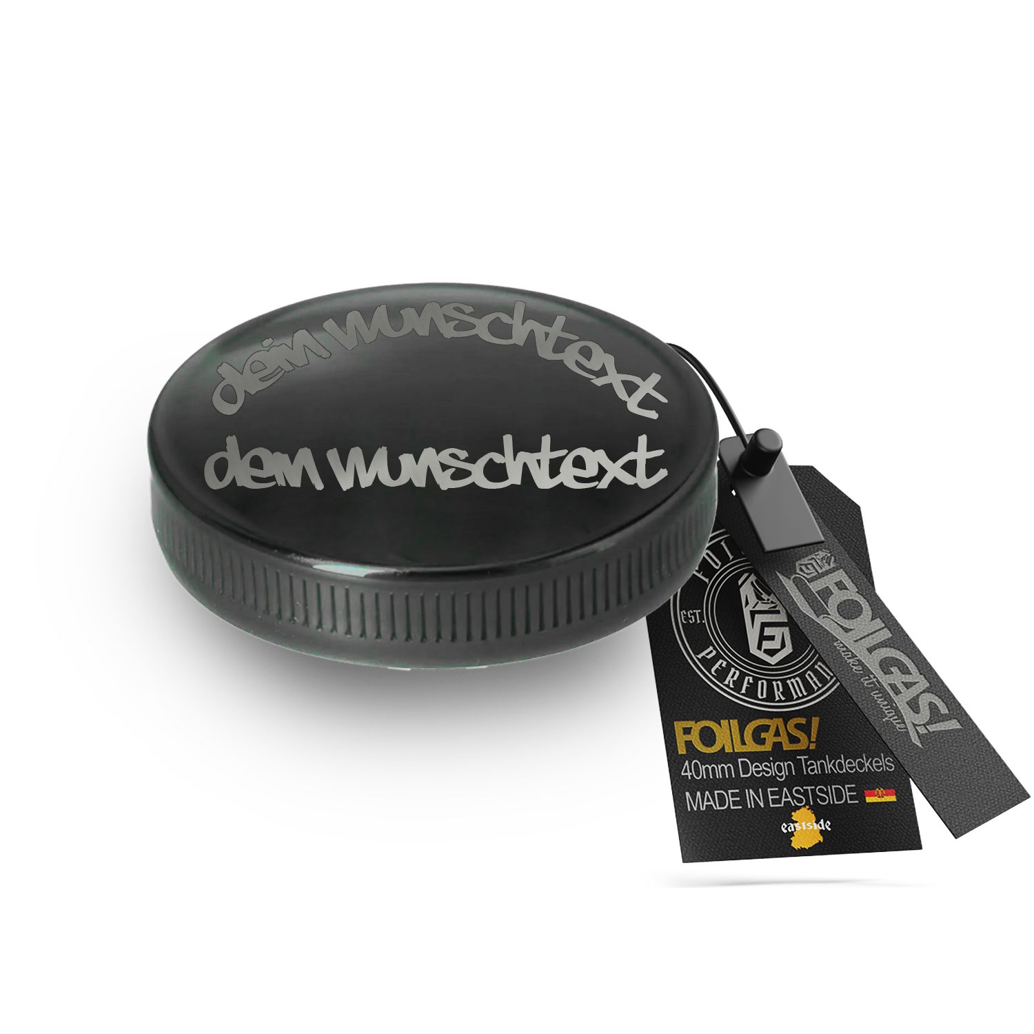 Simson Tankdeckel Schwarz "Mit deinen Text"