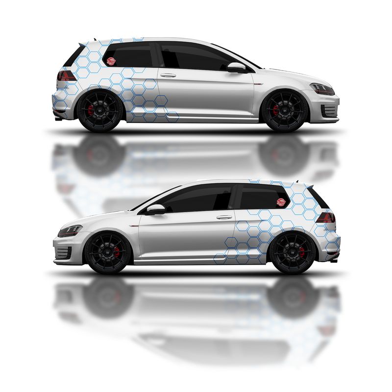 Seitenaufkleber Waben Dekor Set  S-D-11