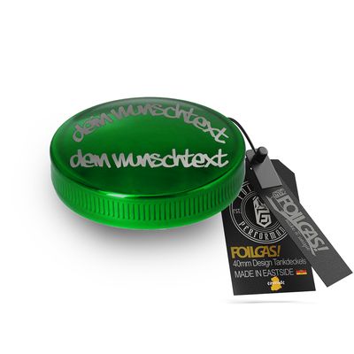 Simson Tankdeckel Grün "Mit deinen Text"