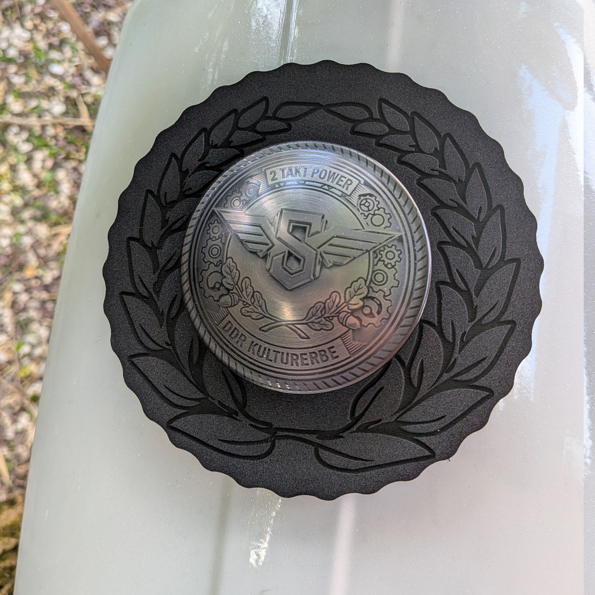 Tankschutzring aus Moosgummi mit Gravur Lorbeerkranz