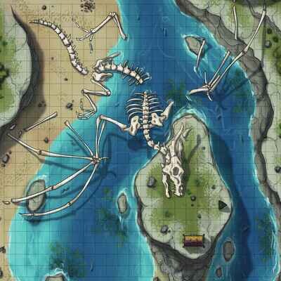 Battlemat RPG Bone River