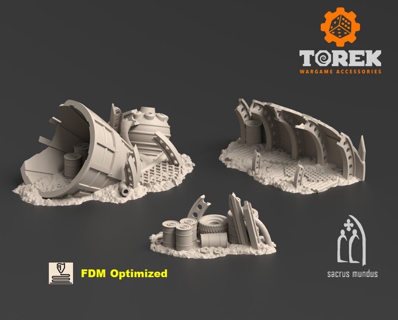 Warpzel-1A. Ork Space Program Wreckage (3 models)