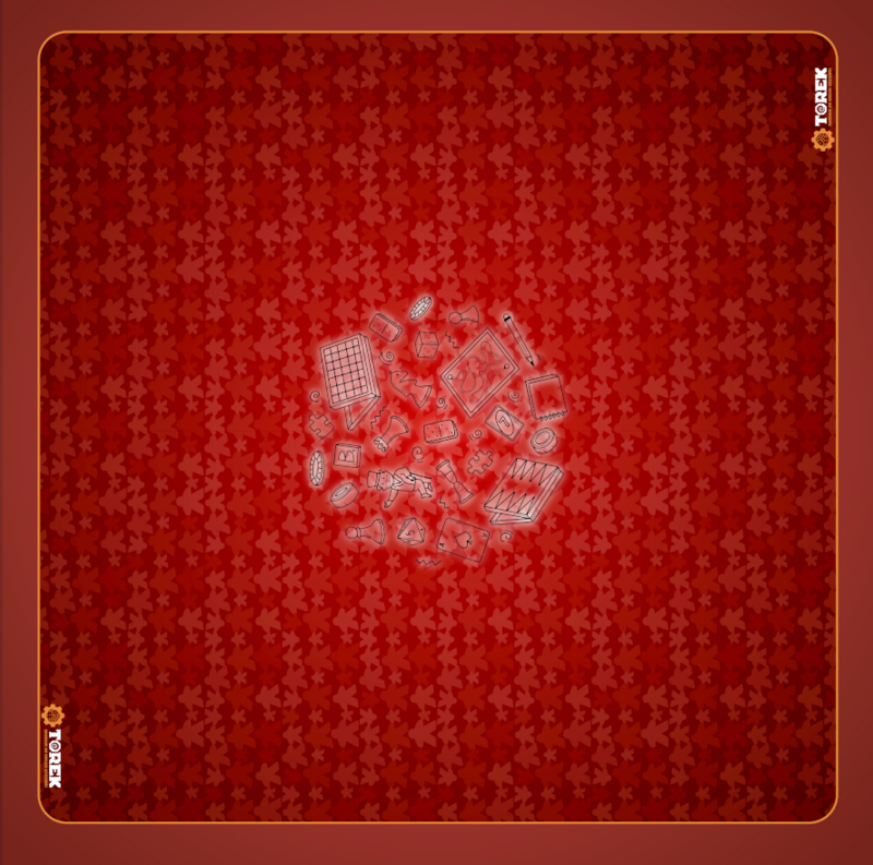Tapis Meeple rouge 60cm/60cm