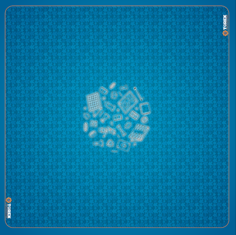 Tapis Meeple bleu 92cm/92cm