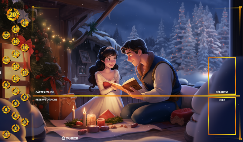 PLAYMAT  inspired by  Blanche neige et Charmant LORCANA