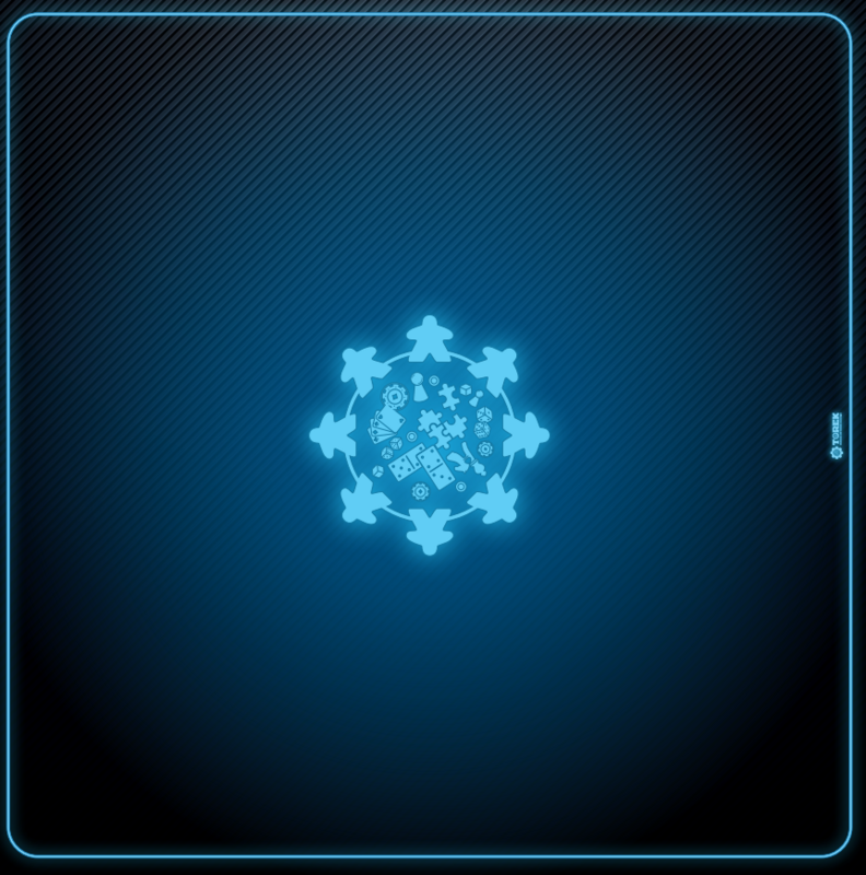 Tapis Meeple néon bleu 60cm/60cm