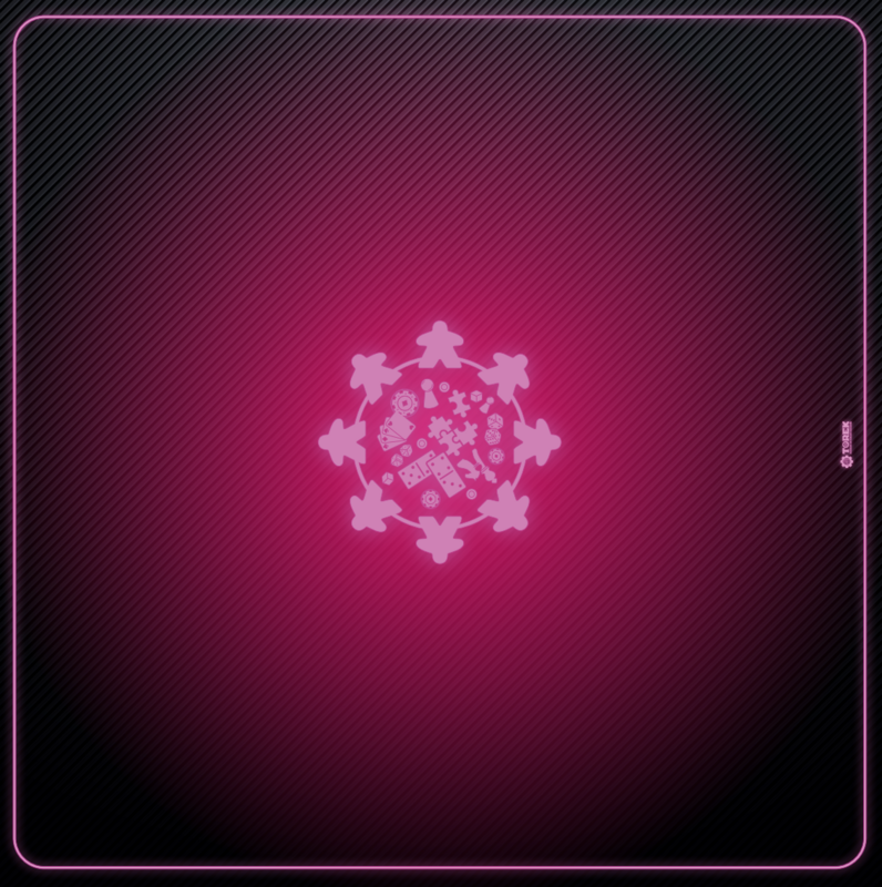 Tapis Meeple néon rose 90cm/90cm
