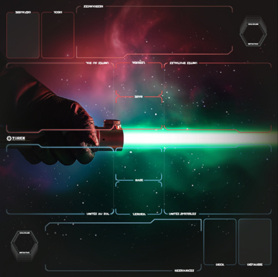 Playmat Sabre Laser Star Wars Unlimited compatible 2 joueurs