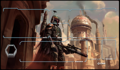 Playmat inspired by Boba Fett Star Wars unlimited compatible 1 player