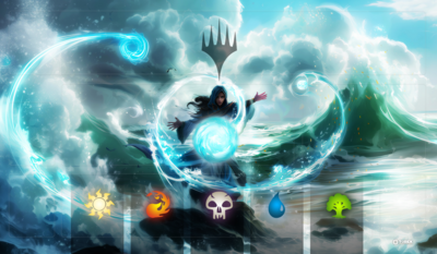 Playmat inspired by Water - Compatible Magic the Gathering 1 player