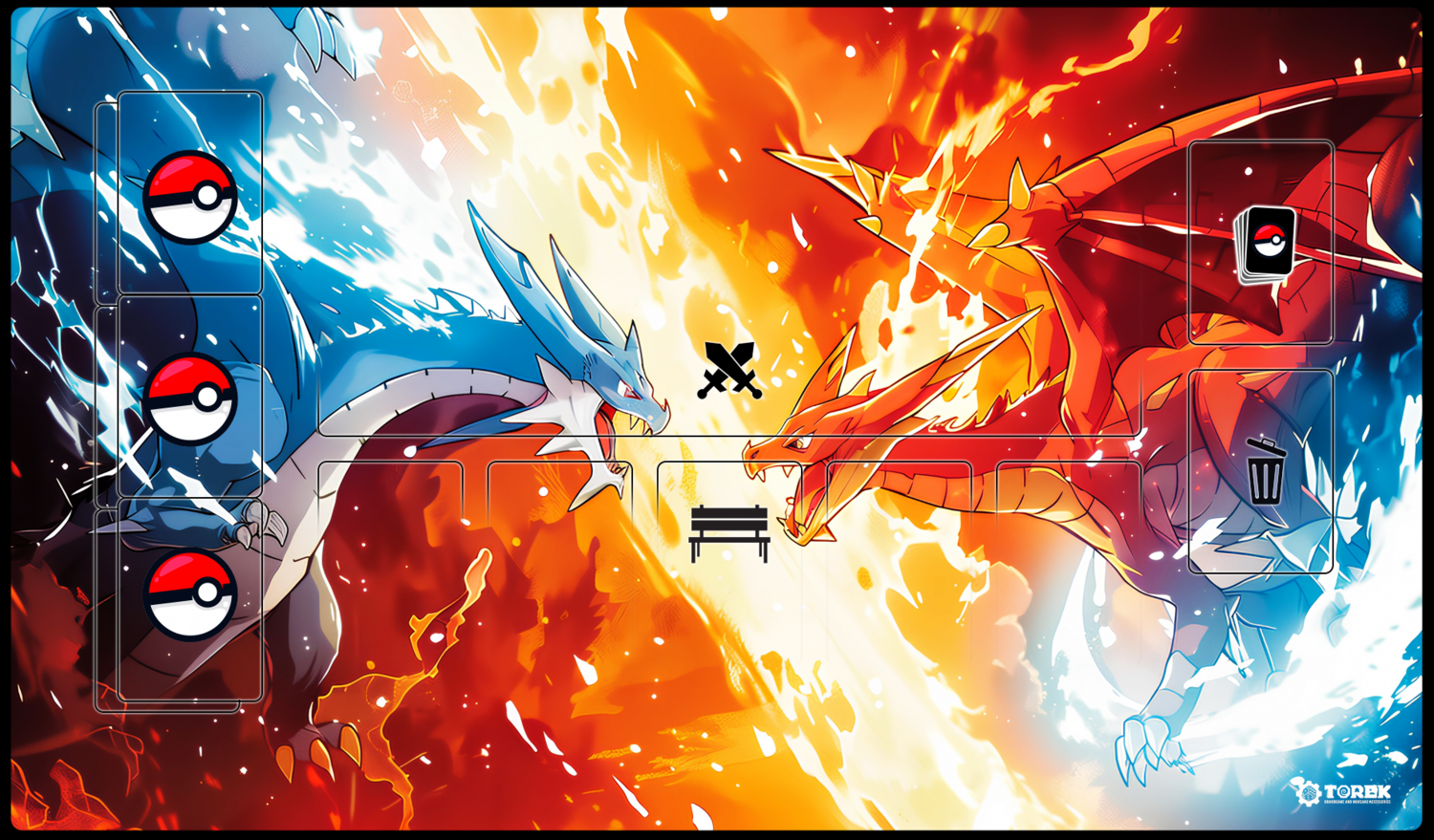 Playmat inspired by Dragon - Compatible Pokemon Trading Card Game 1 player