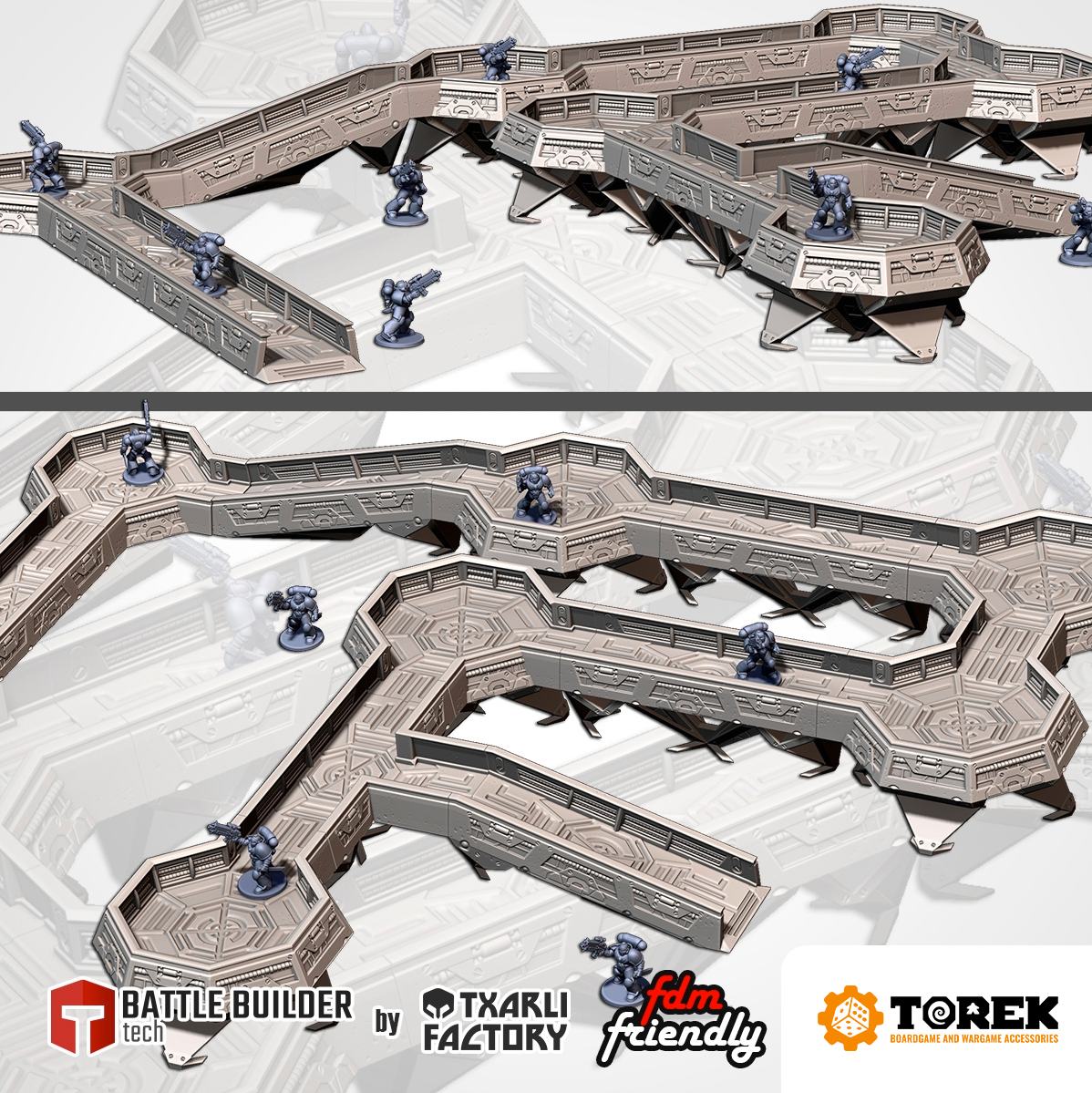 Tranchées sci-fi modulaires (22 pieces) - Modular sci-fi trenches