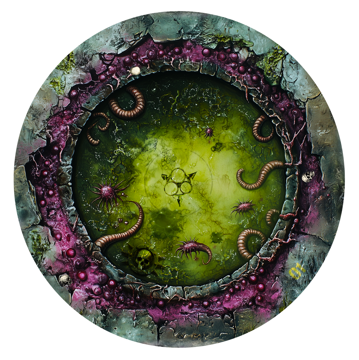 Gabarits d'objectifs /  target templates - Inspiration Death Guard / Nurgle for WARHAMMER 40000 ® Compatible