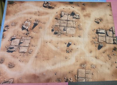 Battlemat Post Apo 2, 44"x60" marquage Pariah Nexus (40k) Avec Défaut