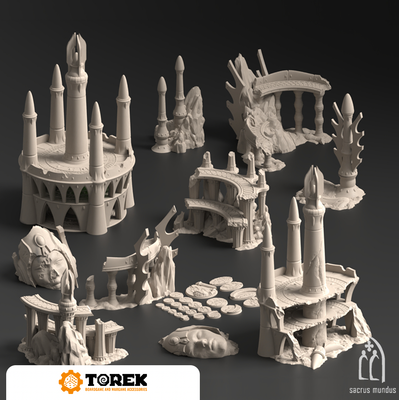 Table Complète  Lyntrath, ruines eldar exodite (32 models)