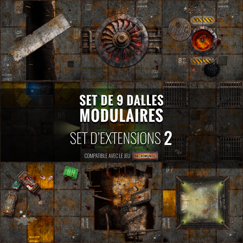 SET 9 DALLES NECROMUNDA ® - SET D'EXTENSIONS 2