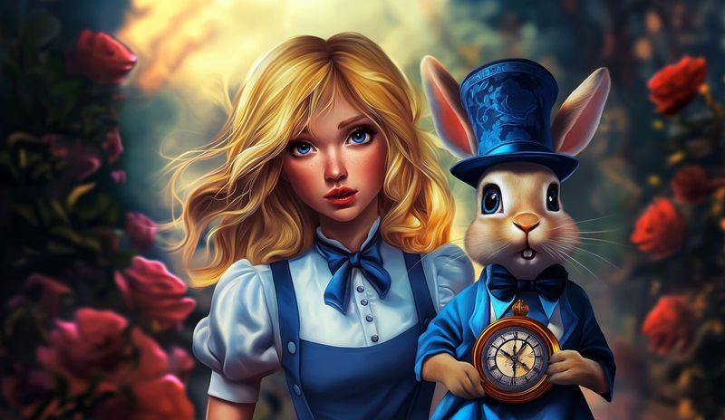 PLAYMAT  inspired by Alice and Lapin blanc LORCANA