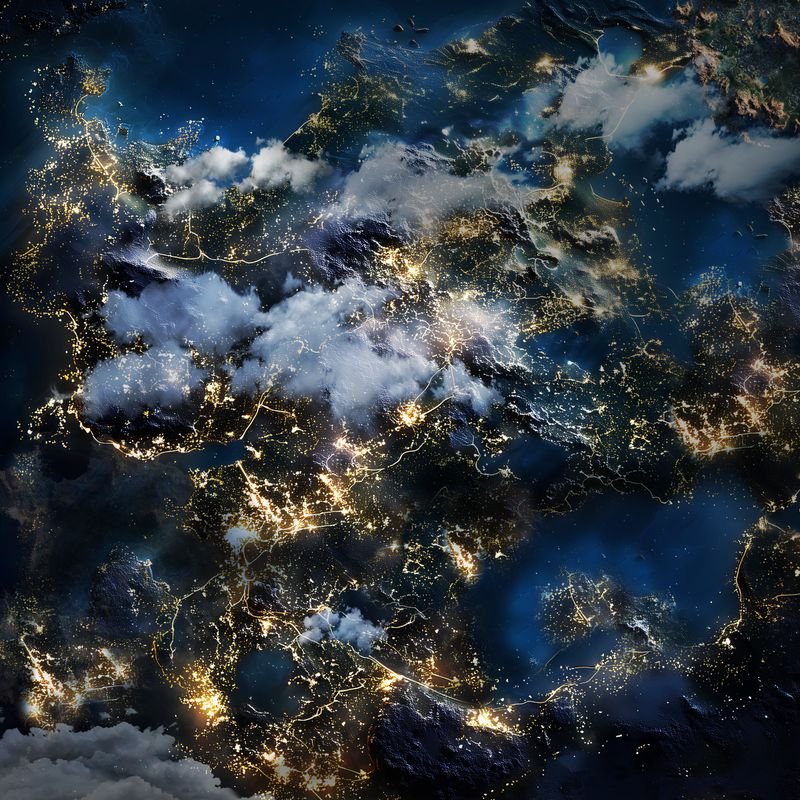 Tapis orbite - Nuit - 4'x4' Tapis orbite - Nuit - 4'x4'