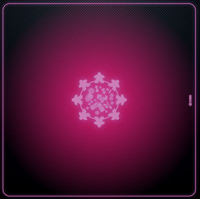 Tapis Meeple néon rose 60 cm/60 cm