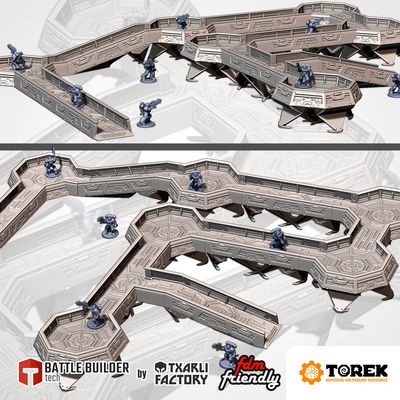 Tranchées sci-fi modulaires (22 pieces) - Modular sci-fi trenches