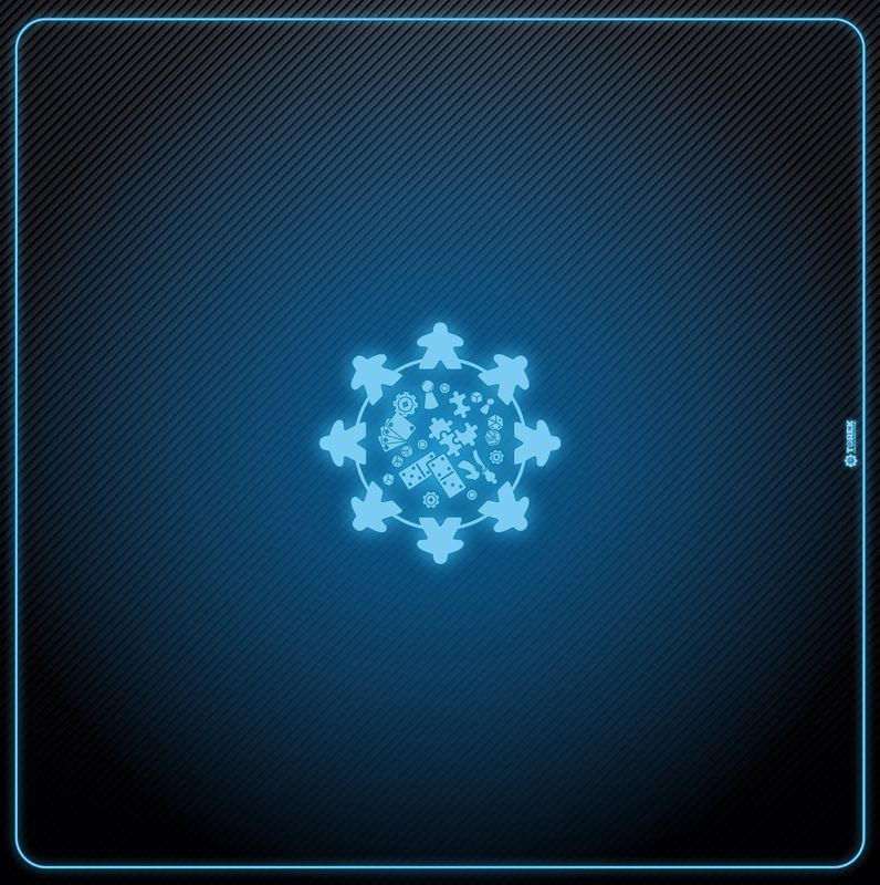 Tapis Meeple néon bleu 90cm/90cm