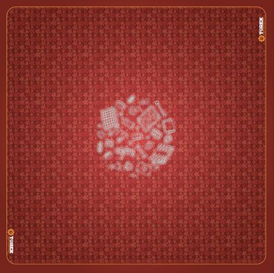 Tapis Meeple rouge 92 cm/92 cm