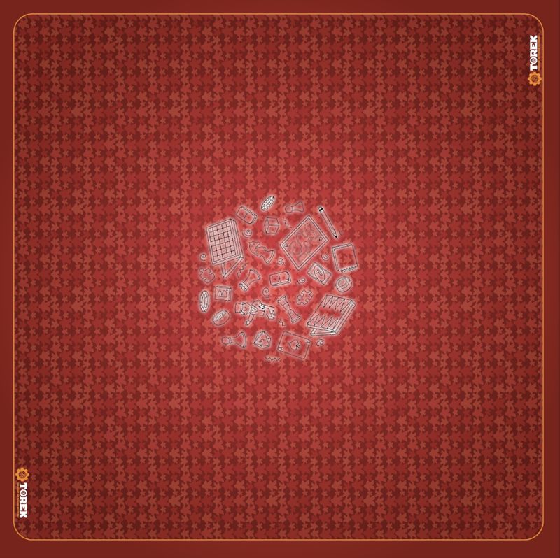 Tapis Meeple rouge 92cm/92cm