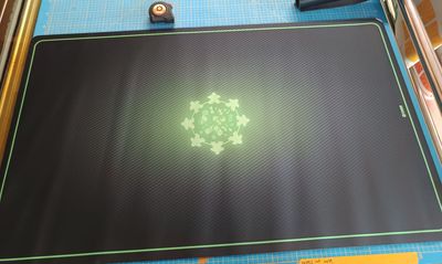 Tapis Meeple néon vert 100 cm/60 cm avec défaut 17-7