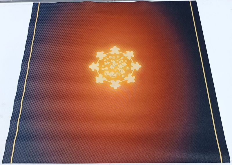 Tapis Meeple néon Jaune 60 cm/60 cm avec défaut 35-07