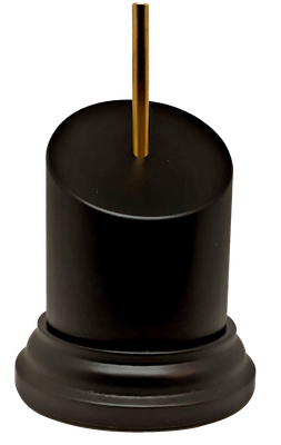 Rond noir incl, 4,5x7 + tige laiton